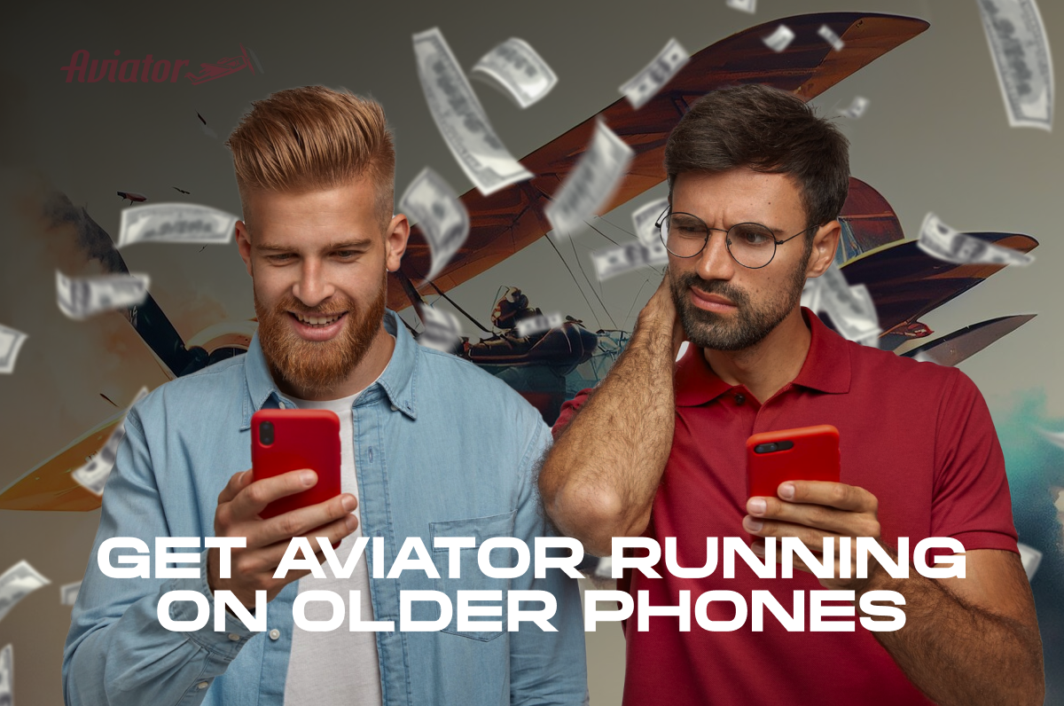 An older smartphone displaying the Aviator app, showcasing its compatibility with vintage mobile devices.