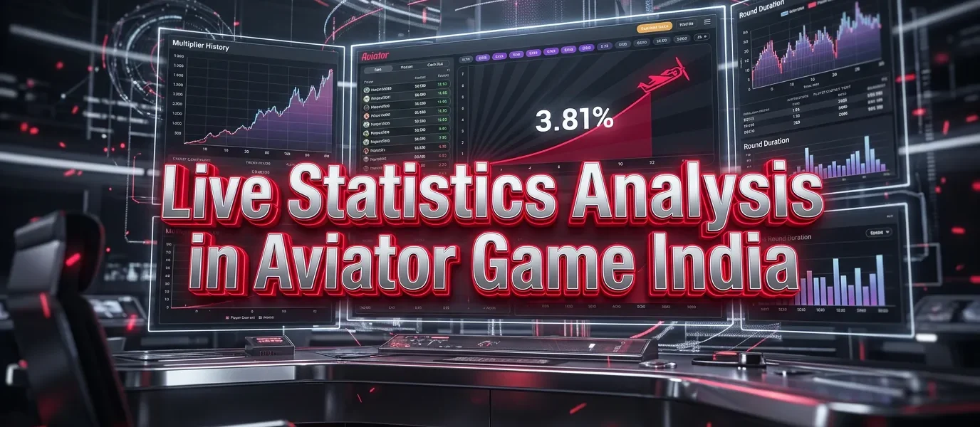 An abstract, high-contrast image showing live statistics analysis for the Aviator game in India, with holographic data displa
