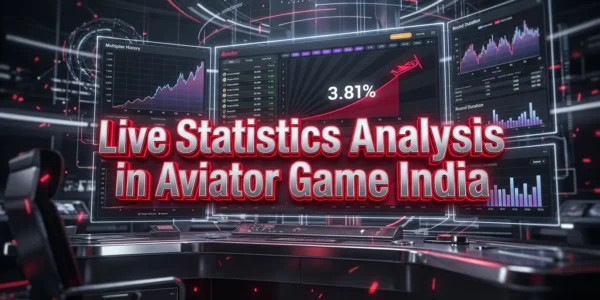 An abstract, high-contrast image showing live statistics analysis for the Aviator game in India, with holographic data displa