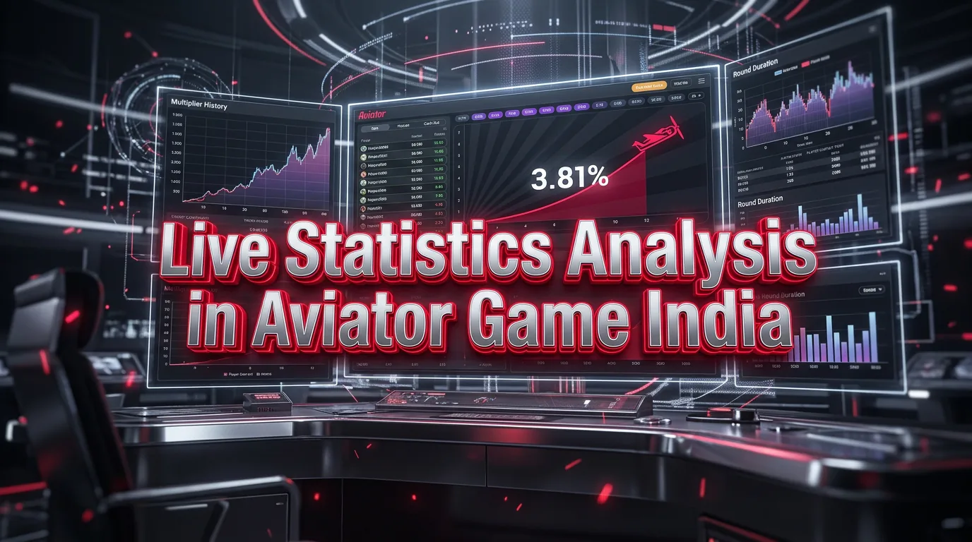 An abstract, high-contrast image showing live statistics analysis for the Aviator game in India, with holographic data displa